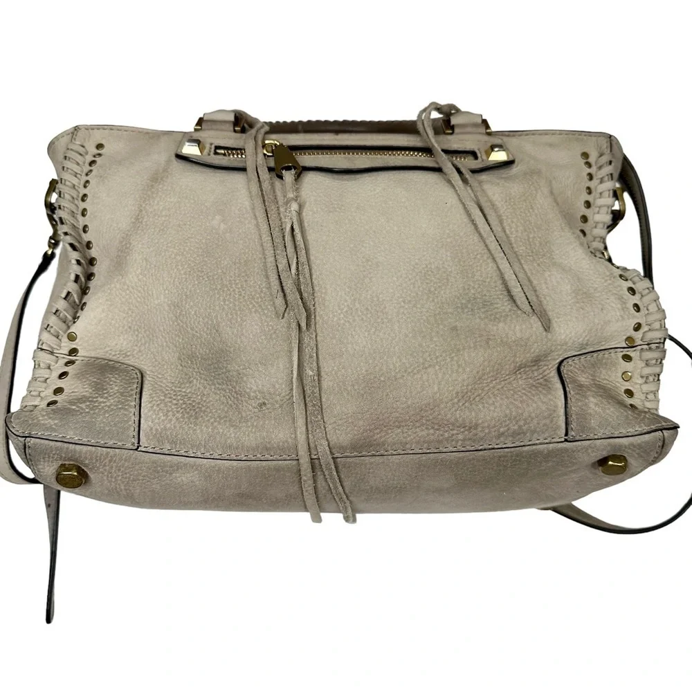 REBECCA MINKOFF Regan Suede Leather Satchel Tote Bag‎